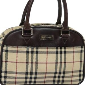 Burberry Beige and Brown Plaid Handbag Authentic